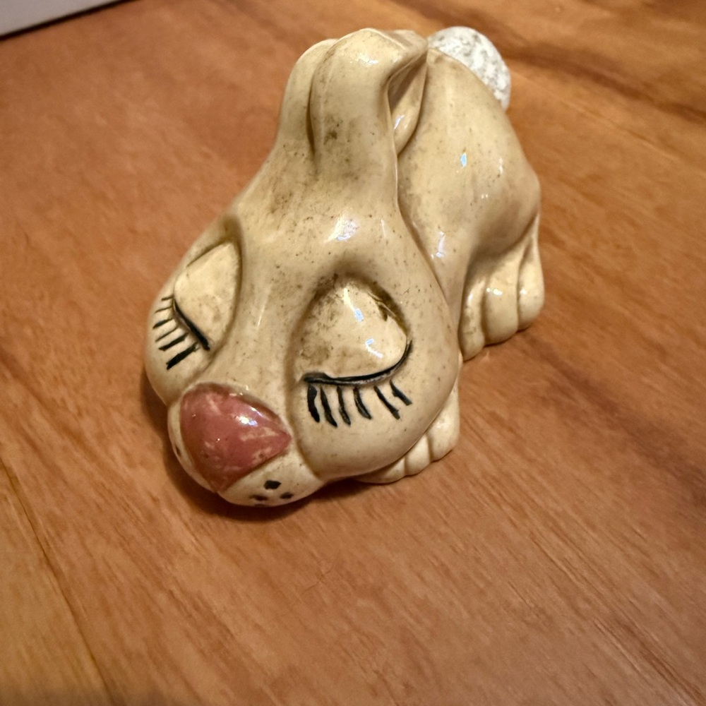 Ceramic Sleeping Bunny Figurine